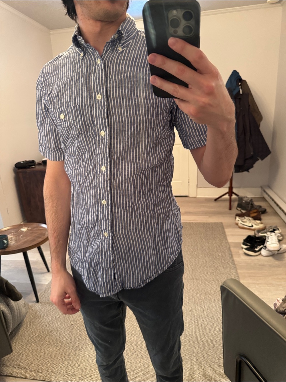 Brooks Brothers Regent Periwinkle Short Sleeve Button Down